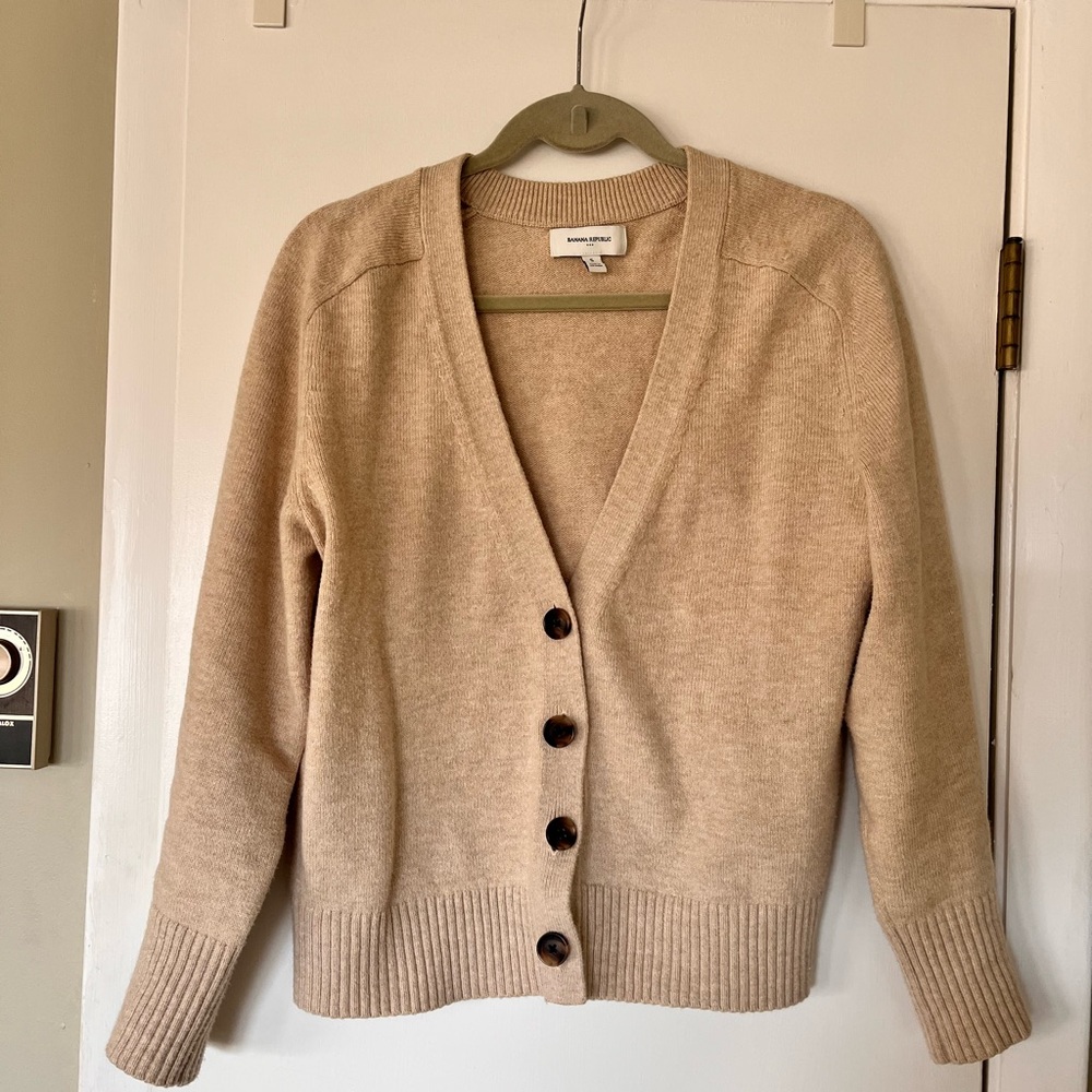 Banana Republic Factory Tan Cardigan Sweater